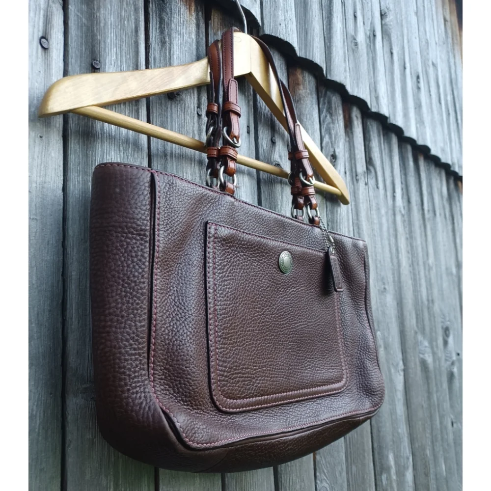 Vintage Y2k Coach Chelsea shoulder bag brown pink cowhide leather & hangtag